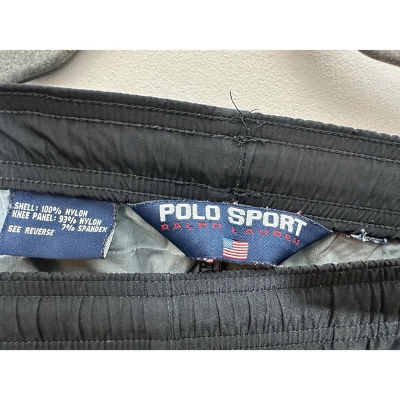 Vintage POLO SPORT RALPH LAUREN Nylon Track Pants Black Size Large 90s 00s - Picture 6 of 7